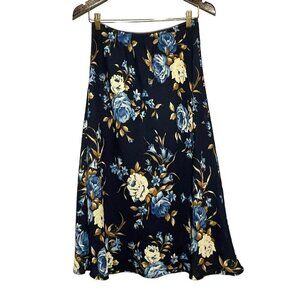 Vintage Cimmaron Skirt Flare Size 12  Ruffle Elastic Flower Spring Summer Casual